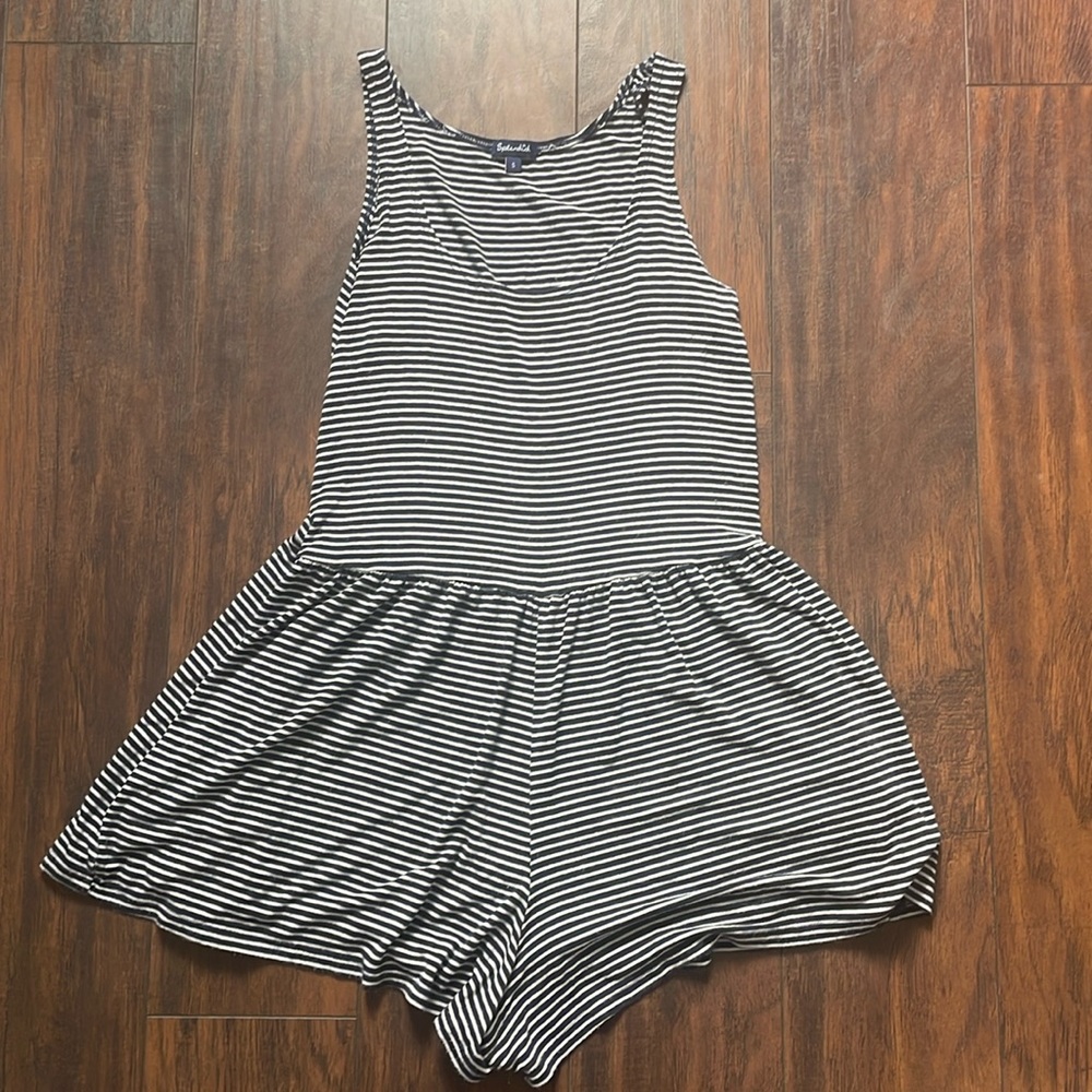 Splendid Women’s Blue and White stripped romper, Size S